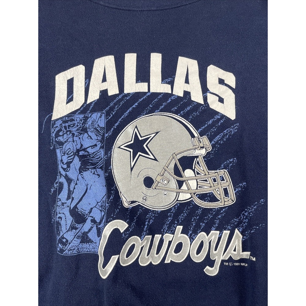 Dallas Cowboys Tultex Sweatshirt Men's Large Blue 1991 Vintage